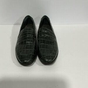 Rockport Trutech Crocodile Leather Green Penny Loafers Size 9.5M NWOB